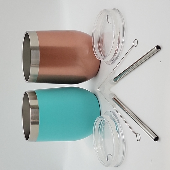 12 oz Stainless Steel Insulated Wine Tumblers- Set of 2 - Picture 3 of 7